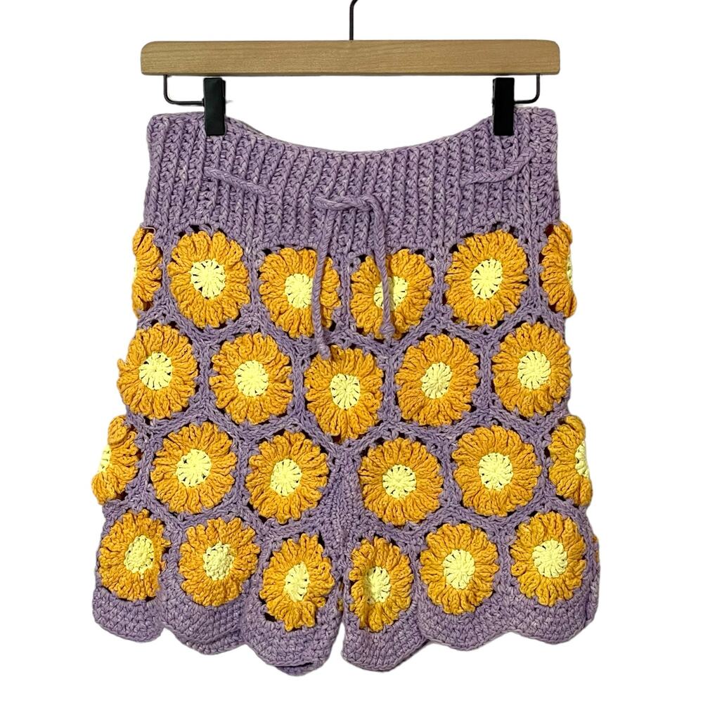 NWT Tach Clothing Gloria Crochet Shorts - Purple - Medium